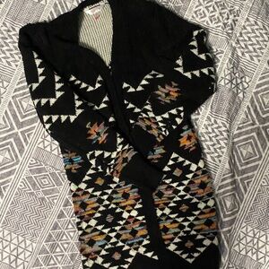 Black Patterned Women's Cardigan